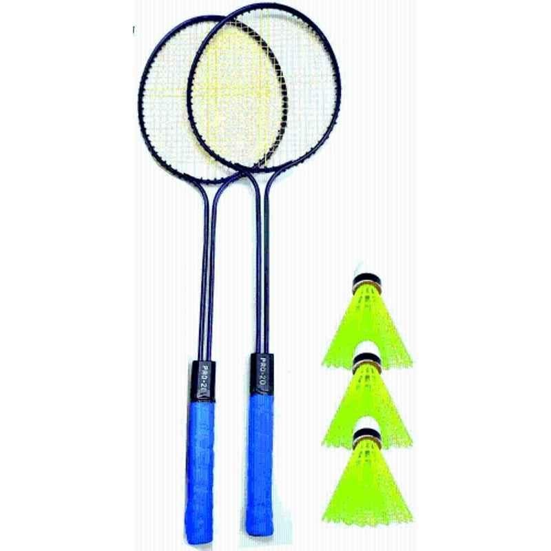 STYRKR 2 Pcs Multicolour Badminton Racket Set with Cover & 3 pcs Plastic Shuttle Badminton Kit