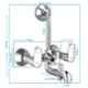 ZAP GEO1 Brass 3 In 1 Wall Mixer with Provision for Overhead Shower & 125mm Long Bend Pipe