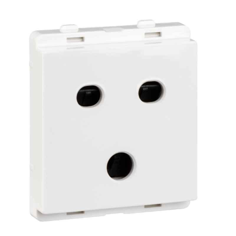 Schneider Electric Livia 10A 2/3 Pin White Socket with Shutter, P2005 (Pack of 10)