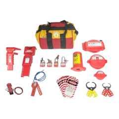 Telly Safety Nylon Red & Yellow Lockout Tagout Kit with Bag for Electrical, Mechanical & Industrial Maintenance
