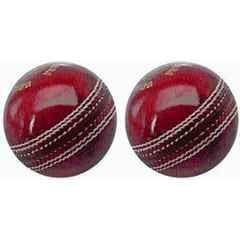 APPSS Sports Red Cricket Leather Ball (Pack of 2)