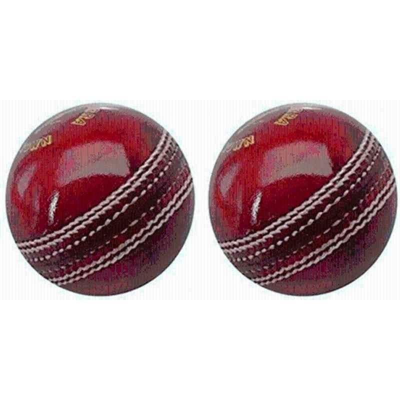 APPSS Sports Red Cricket Leather Ball (Pack of 2)