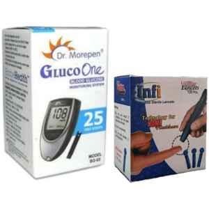 Dr Morepen Dr. Morepen 25 T-Strips With Lancets Glucometer Strips Box