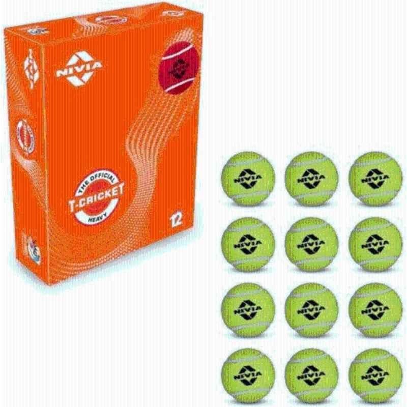 Nivia Cricket Tennis Ball Light Weight (Pack of 12 Balls) Cricket Tennis Ball (Pack of 12)