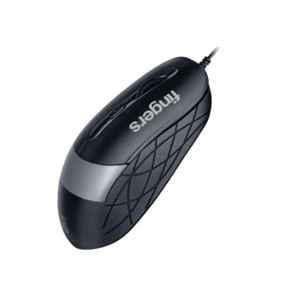 Fingers Superhit CJEGE 2400dpi Wired Matte Black & Steel Grey USB Optical Mouse , P1258