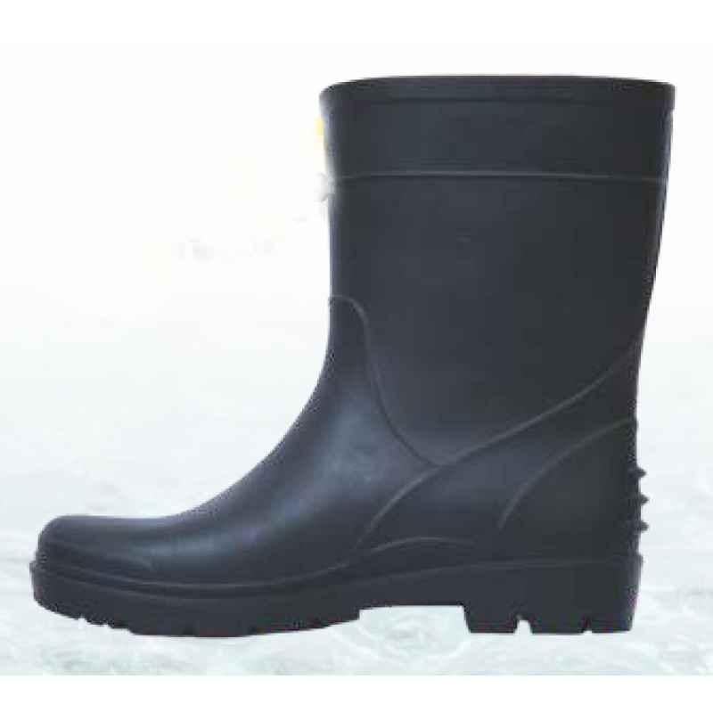 Fortune PVC Black Gold Work Gumboots, Size: 10 (Pack of 5)