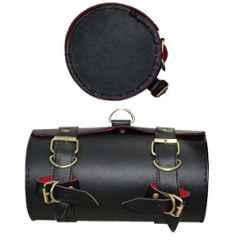 AllExtreme EXBSRSB Black Small Front & Back Round Saddle Bag