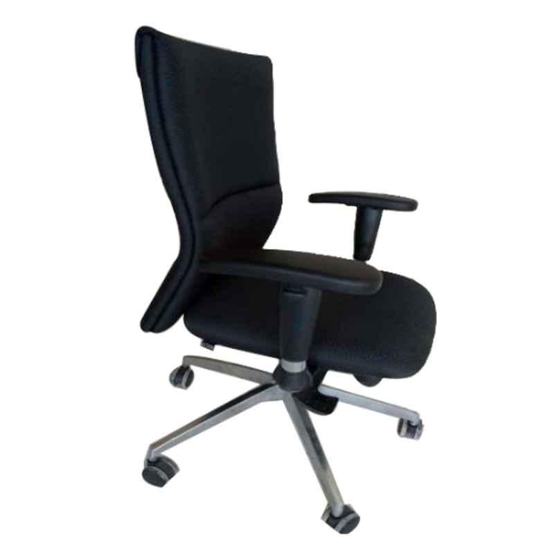 Smart Office Furniture Medium Back Office Chair with Back and Seat Fabric Cover & PU Top 3D Armrest, SMOF-228B
