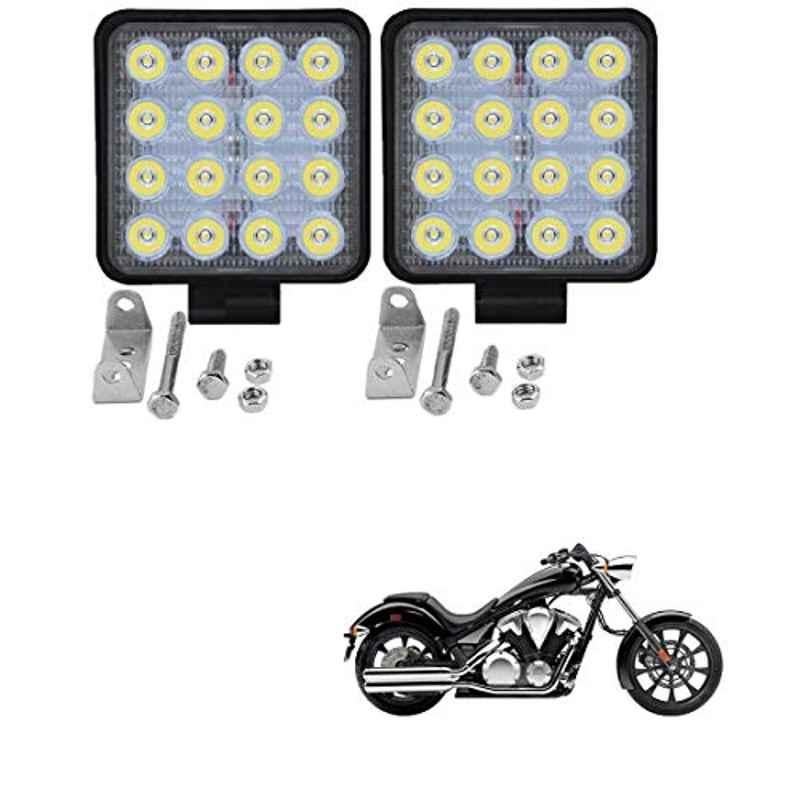 Kozdiko 2 Pcs 48W 16 LED Square Bright Beam White Fog Light Set for Honda VT BooCx, koz_92898