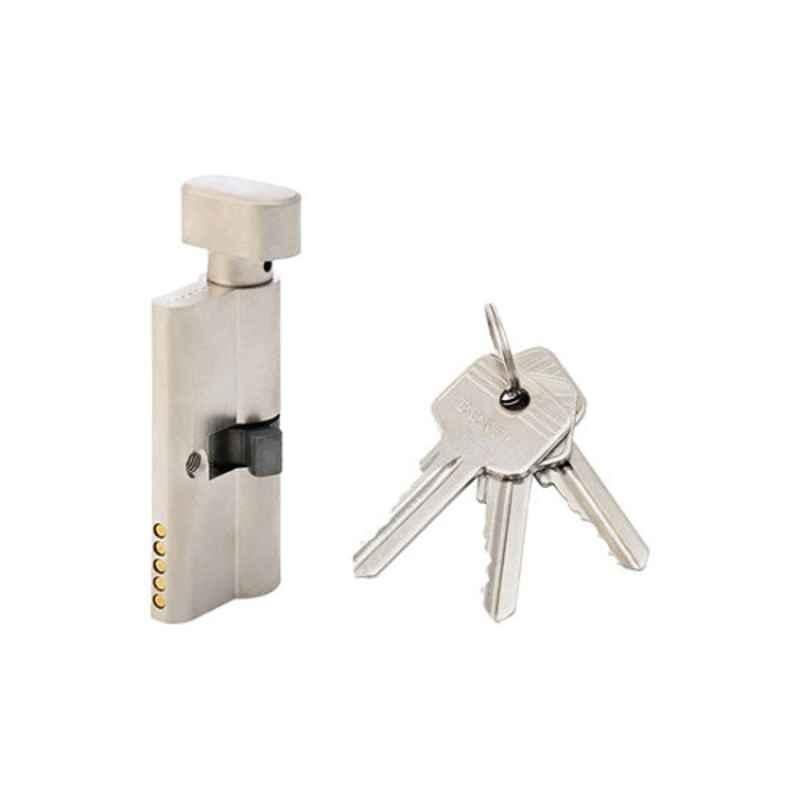 Dorfit 70mm Silver Turn Knob Cylinder Door Lock with Key, 70ESK_SN