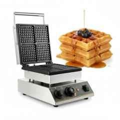 Khushi Udyog 1700W 4 Slot Stainless Steel Black Belgian Waffle Maker
