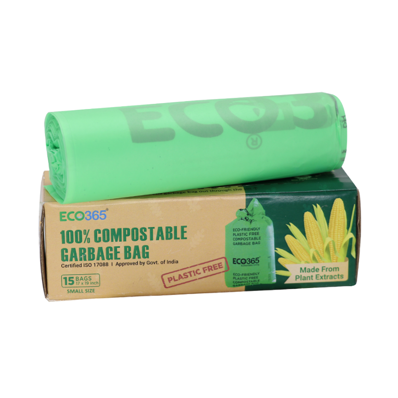 Eco365 Small 15 Pcs 17x19 inch 100% Compostable Garbage Bag Box (Pack of 6)