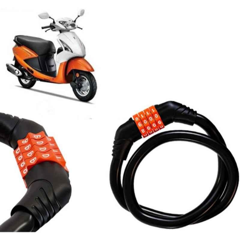 Auto Pearl Black & Orange 4 Digit Anti-Theft Combination Number Lock for Pleasure