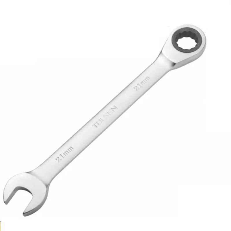 Tolsen 7/8 inch CrV Chrome Plated Industrial Fixed Combination Gear Spanner, 15410