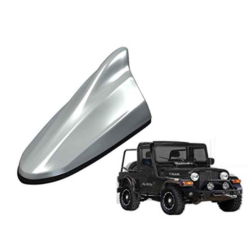 Kozdiko Silver Shark Fin Signal Receiver Antenna for Mahindra Thar