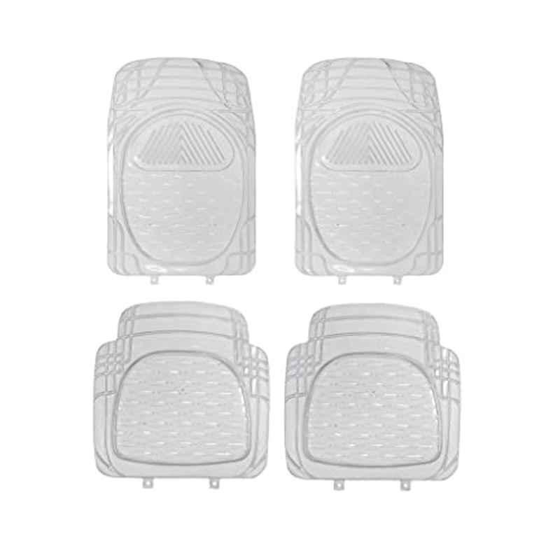 Kozdiko Rubber & PVC 6204 White Car Foot Mat Set for Hyundai i10