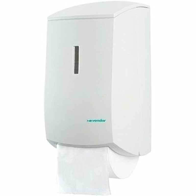 Vendor Vertical Toilet Roll Dispenser, Plastic, White