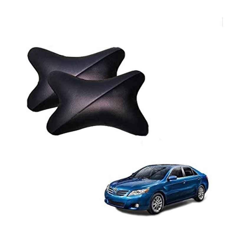 Kozdiko 2 Pcs Memory Foam Grey & Black Car Neck Rest Cushion Pillow Set for Toyota Camry