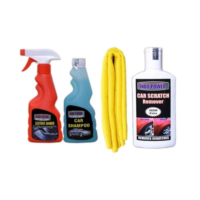 Indopower Ff811 Leather Shiner Spray, Car Shampoo, 1 Pc Car Cloth, Scratch Remover Kit, AHh813-picture-20