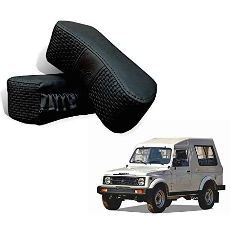 Kozdiko 2 Pcs Memory Foam Black Car Vastra Neck Rest Cushion Set for Maruti Suzuki Gypsy, koz_5284