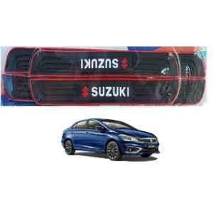 SureStrive 4 Pcs PVC & Rubber Black Car Door Sill Plate Set for Maruti Suzuki Ciaz All Model