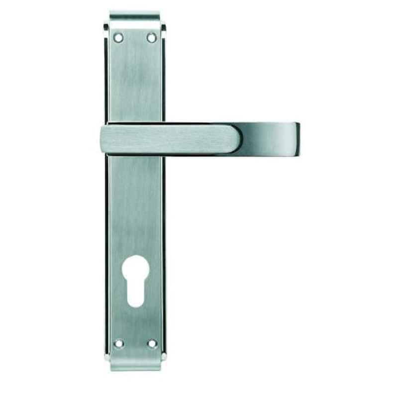 Godrej Gloria 240mm 1CK Satin Steel Door Handle with Lock Set, 8165