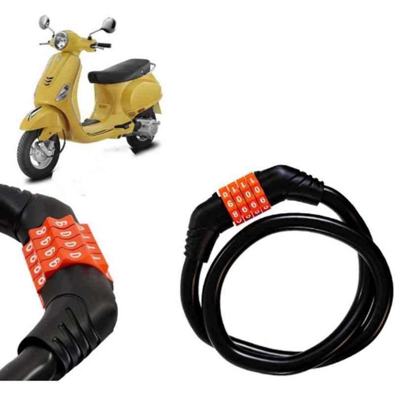 Auto Pearl Black & Orange 4 Digit Combination Number Lock, Lock_341