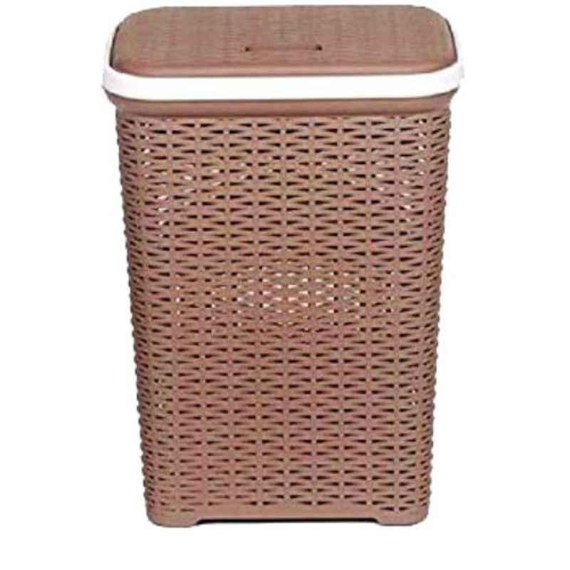 Nilkamal 50L Plastic Brown Laundry Basket (Pack of 2)