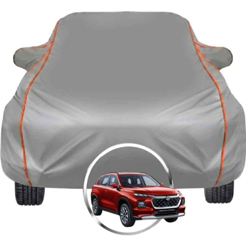 Allextreme Polyester Grey Car Cover with Triple Stitched Reflective Piping for Maruti Suzuki Grand Vitara Fits All Model & Year, MR-GR-VITARA-BLK