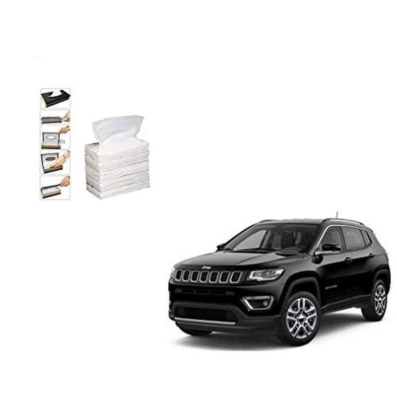 Kozdiko 100 Pulls Dispenser Box Refiller Tissue Paper with 200 Sheets for Jeep Compass (Pack of 5)