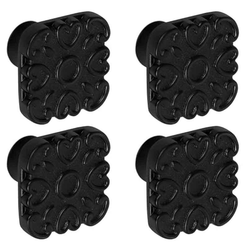 Plantex Knobs for Drawer/Square Drawer Knobs/Knobs for Cabinets/Pull-Push Knobs for Kitchen/Bedroom Drawer (Pack of 4) DTK-299, Black
