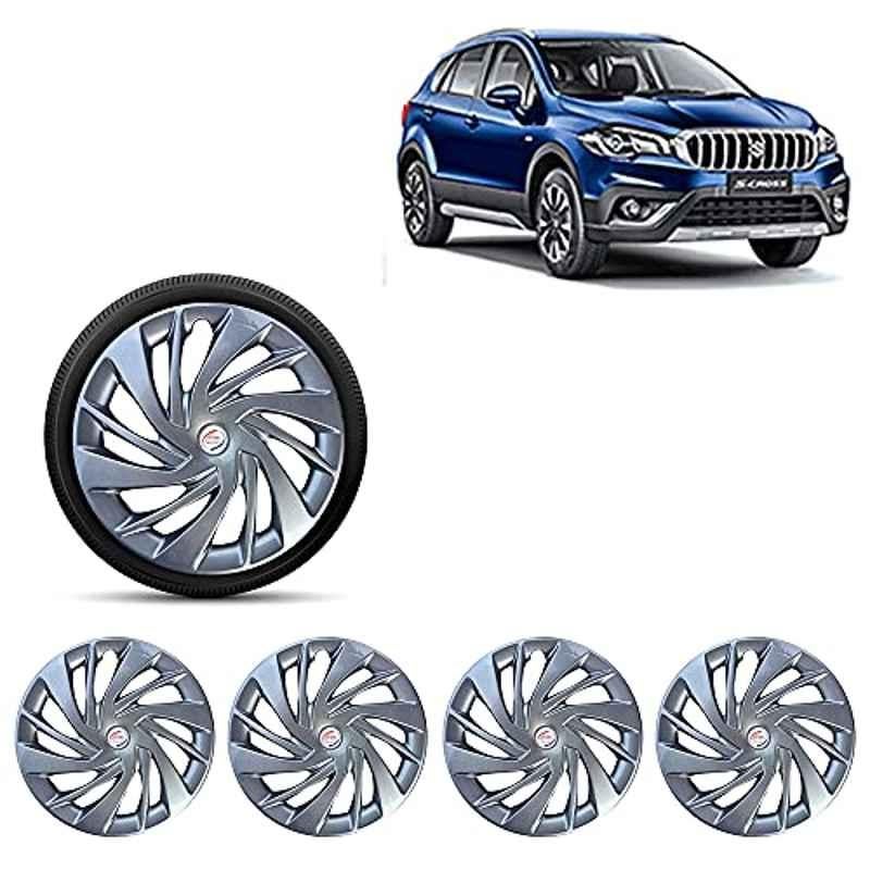 Auto Pearl 4 Pcs 15 inch ABS Silver Car Wheel Cover Set for Maruti Suzuki Scross Facelift