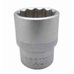 Baum 1/2 inch Chrome Vanadium Steel Bi-Hexagonal Polished Square Drive Socket, Art-214, Size: 19mm