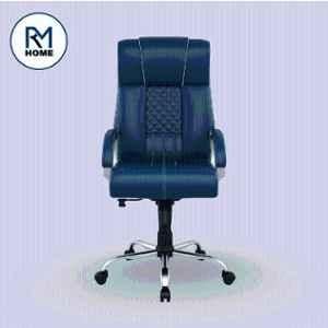 RM HOME Lauren PU Leather High Back Blue Executive Chair