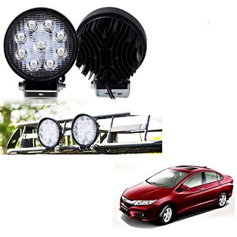 Kozdiko 2 Pcs 27W 4 inch 9 LED Waterproof Round White Fog Light Set with Mounting Brackets for Honda Idtec (2010-2014), kozd_19998