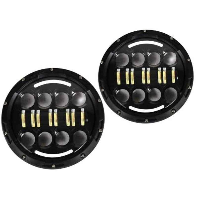 AllExtreme EX16EH2 7 inch 75W Round LED Hi-Low Beam Turn Signal Projector Head Light (Pack of 2)