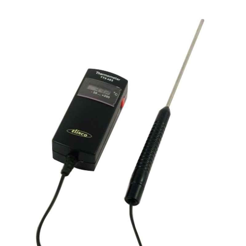 Elinco TTX-483 -50 to 200 deg C Black Digital Food Thermometer with Fixed Probe