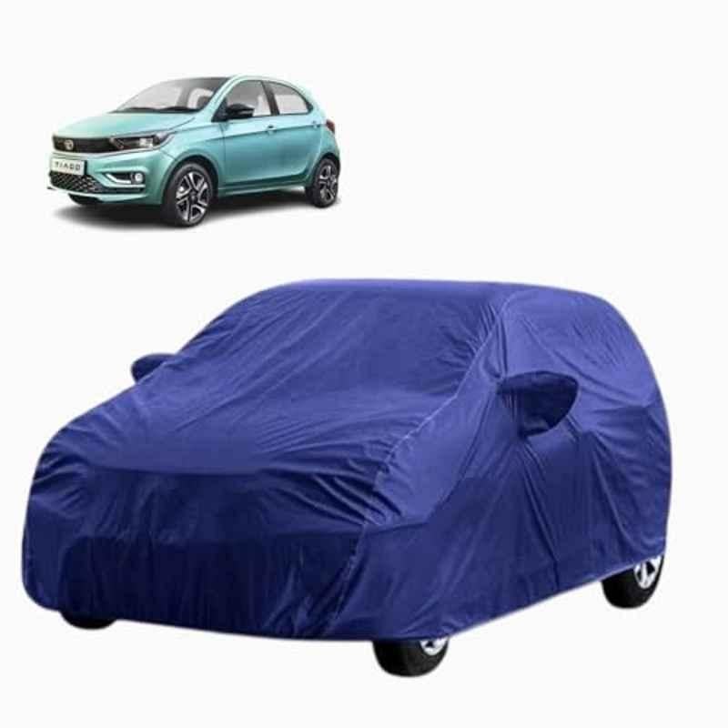 Aarex Auto Polyester Blue 100% Waterproof Car Body Cover with Mirror Pocket, Triple Stitched, Heat Resistant & UV Protection for Tata Tiago, SW-1-Blue