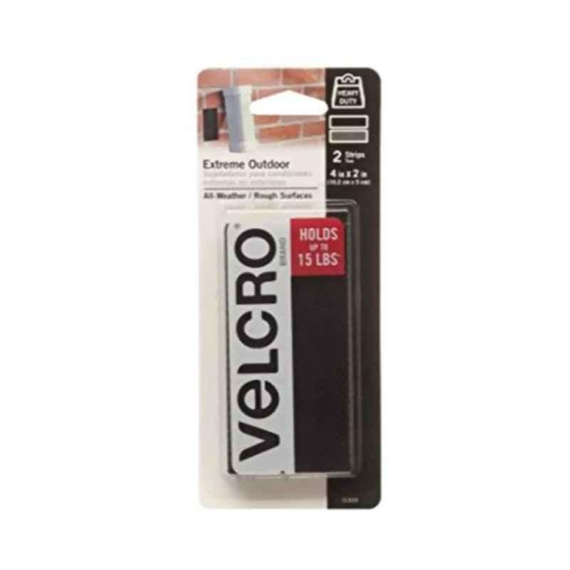 Velcro 4x2 inch Black Industrial Strength Sticky Back Tape, 91843 (Pack of 2)
