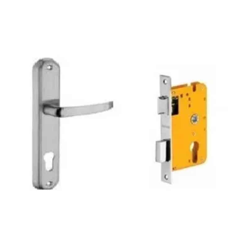 Dorset HL Series Ostler 8 inch Stainless Steel Silver Chrome Finish Door Handle Lock Set with Mortise Latch (Pack of 2)