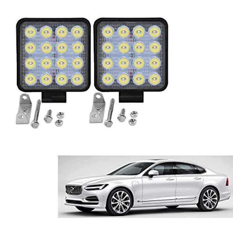 Kozdiko 2 Pcs 48W 16 LED White Bright Beam Square Fog Light Set for Volvo S90, koz_92731