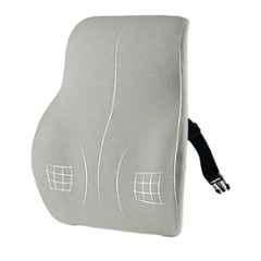 Betterhood Memory Foam & Cotton Grey Lumbar Backrest Cushion for Chairs, Size: Universal (Pack of 2)