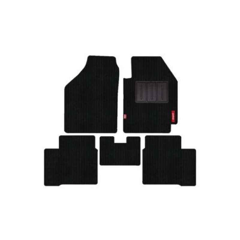 Elegant 5 Pcs Cord Black Carpet Car Floor Mat for Honda Brio Set
