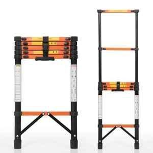 Plantex 150kg 7.55ft 6 Steps Carbon Steel Orange Telescopic Ladder