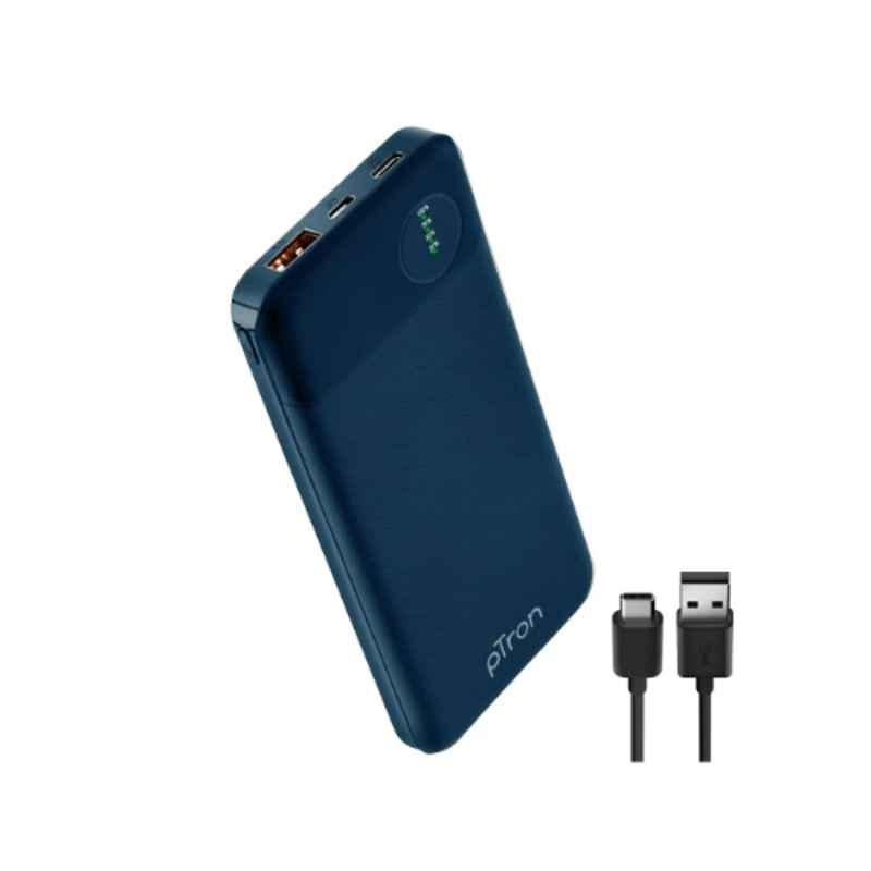Ptron Dynamo Pro 10000mAh 20W 5V Blue Type-C Power Bank
