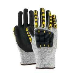 Mallcom H33TDL UHMWPE & Fiberglass Grey & Black Impact Resistant Nitrile Gloves with Cut Level 5, Size: 8