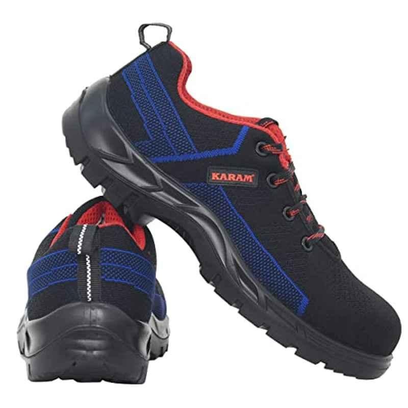 Karam Flytex FS 204 Fly Knit Fiber Toe Cap Blue Sporty Work Safety Shoes, Size: 9