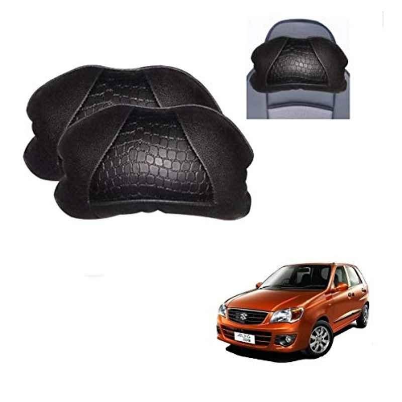 Kozdiko 2 Pcs Black Neck Rest Cushion Pillow Set for Maruti Suzuki Alto K10
