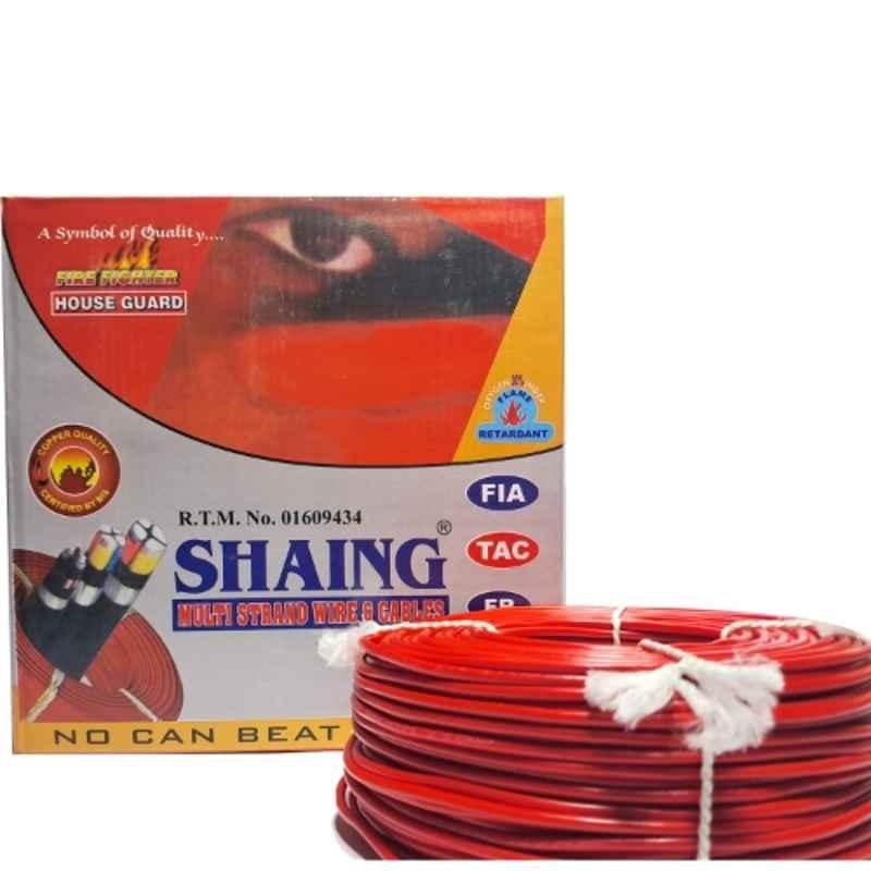 SHAING 1 Sqmm Single Core Red FR PVC Insulated CCR Copper Wire for Domestic & Industrial Purpose, Length: 91 m