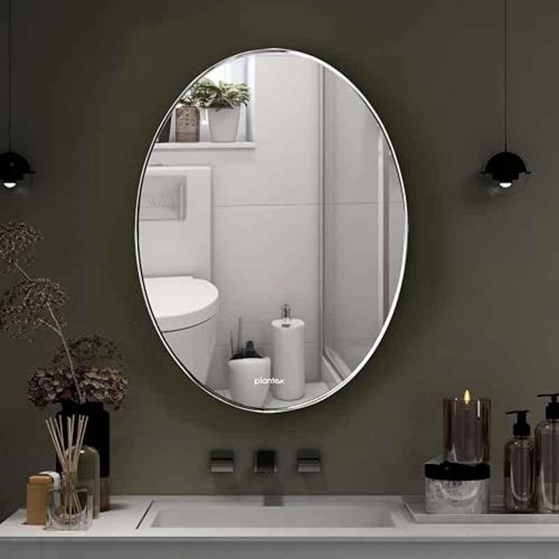 Plantex 15x18 inch Clear Unframed Unframed Oval Mirror for Wall/Mirror with Beveled Smooth Edges/Mirror for Bathroom/Dressing Room/Living Room/Bedroom/Entryway